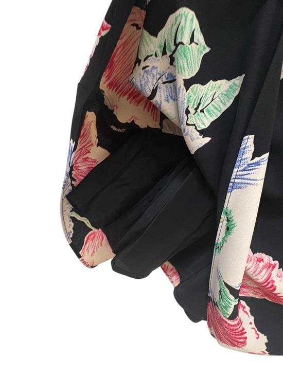 Jones New York size 6 bias cut a-line dress black bold floral - Picture 4 of 8